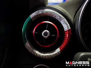 Alfa Romeo Giulia Interior Air Vent Cover Trim Kit - Carbon Fiber - Front Set - Italian Theme - Feroce Carbon